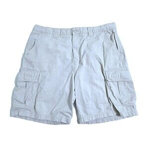 Croft Barrow Cargo Shorts Men's 36 Utility Pockets Outdoor Beige 8" Inseam Beach